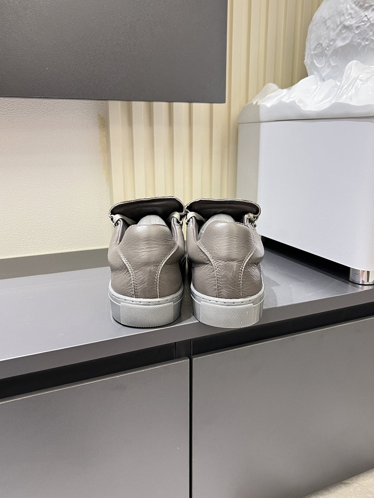 Balenciaga Taupe Gray Low-Top Sneakers — back